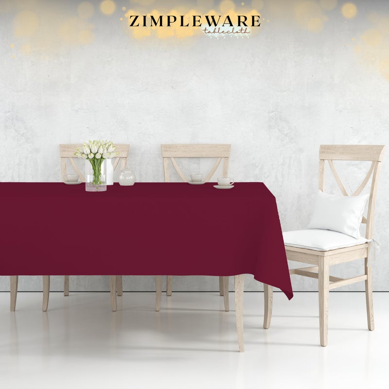 ZIMPLEWARE Premium Berry Plastic Table Cloth Disposable (6 Pk) Plastic Tablecloths for Rectangle Tables (54in x 108in) Party Table Cloths Disposable for 6ft to 8ft Rectangle Tables - Image 4